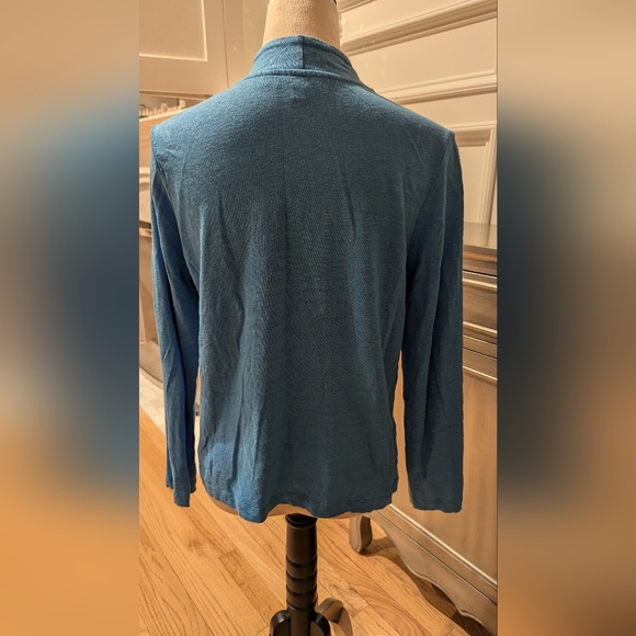 Chicos Bright Blue Open-Front Women's Sweater - Picture 3 of 7